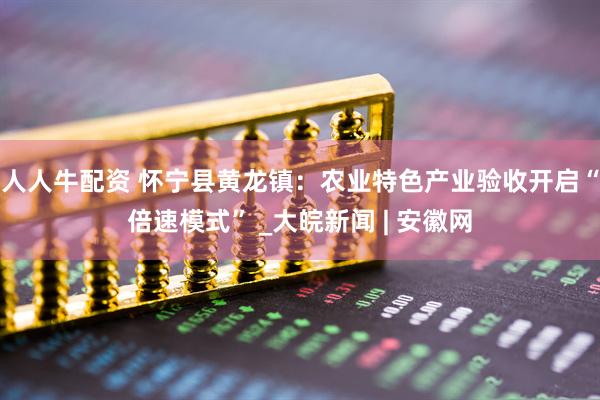 人人牛配资 怀宁县黄龙镇：农业特色产业验收开启“倍速模式” _大皖新闻 | 安徽网