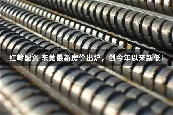 红岭配资 东莞最新房价出炉，创今年以来新低！